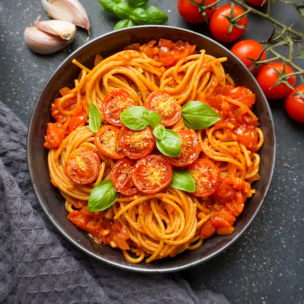 Geröstete Tomaten Spaghetti